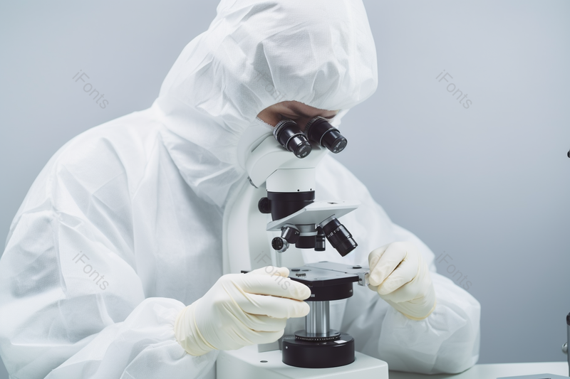 戴手套的医护人员显微镜下研究病毒,高清,摄影图,摄影图片,图片大全,摄影图免费下载